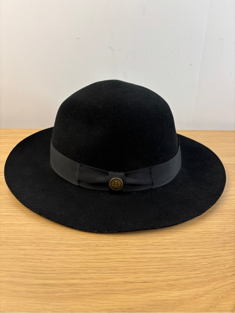 Vintage Goorin Bros Black Wool Felt Hat Large Brim
